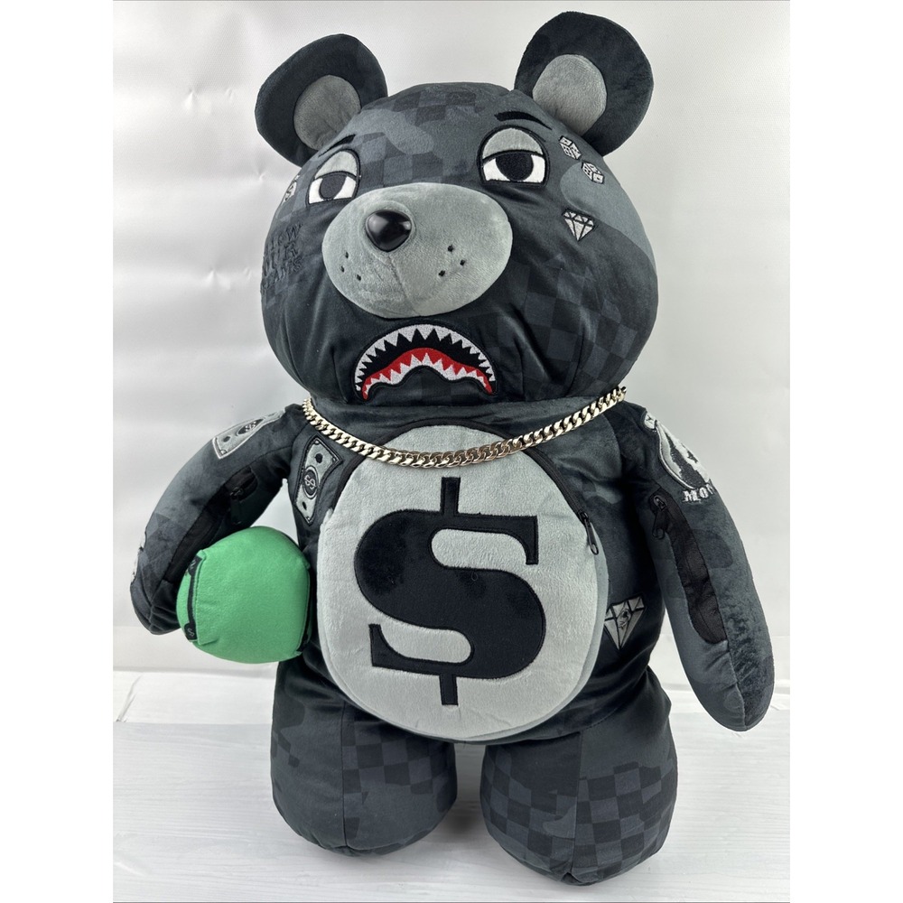 Sprayground Money Bear Plush Teddy Backpack Best Kids Camo Gray Boys Girls